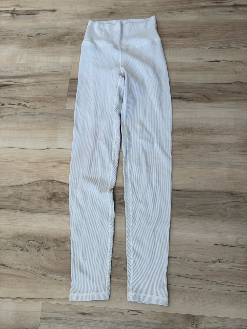 Women’s Aerie White Ribbed High-Waist Leggings